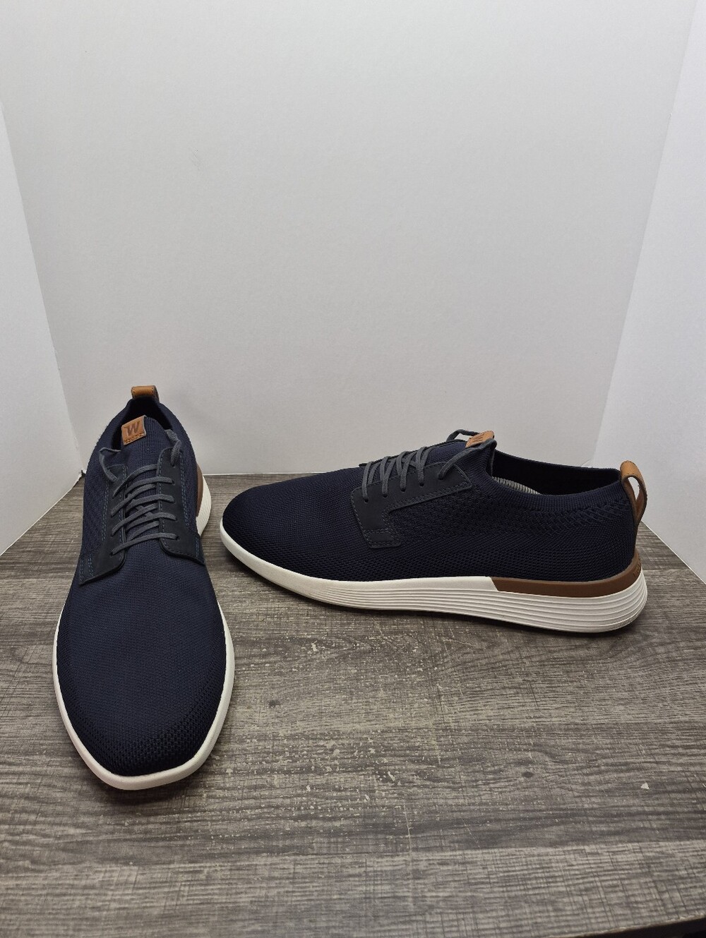 Wolf & Shepherd Swiftknit Derby Navy Blue Men's Size 13 Hybrid Dress Sneaker